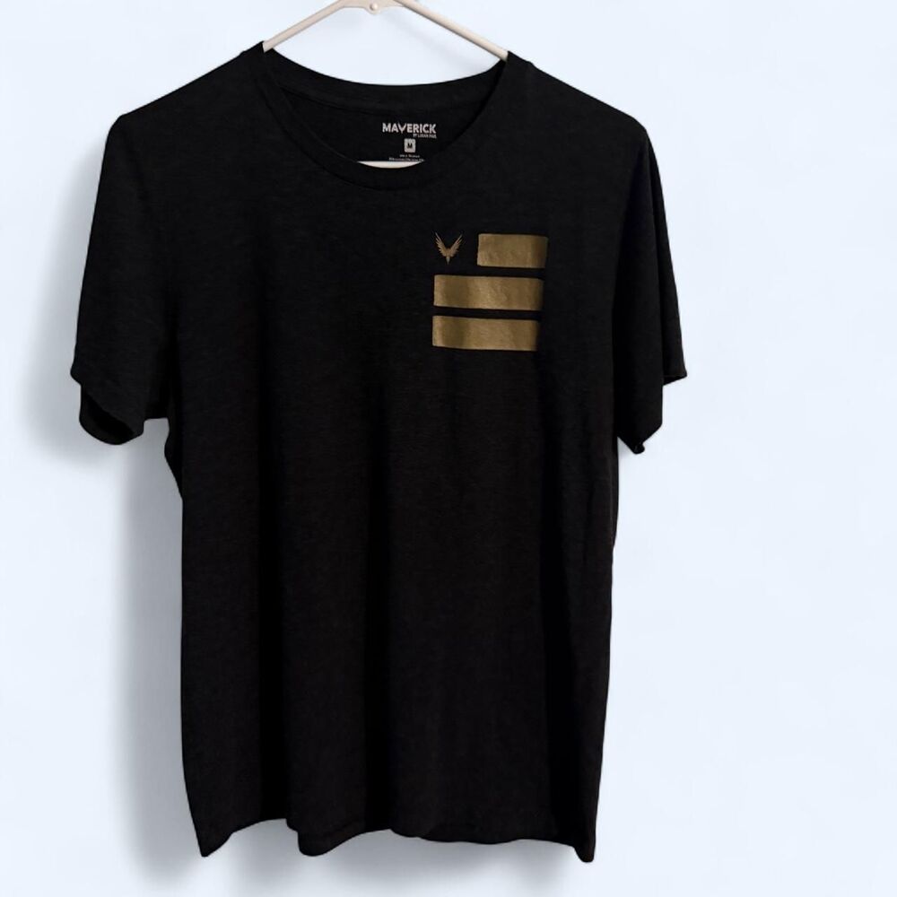 Maverick graphic tee mens M black gold bird logo merchandise casual streetwear